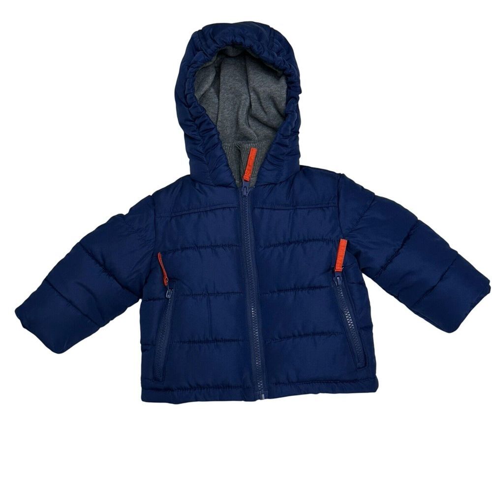 Rothschild Contrast Fleece Vestee Puffer Jacket Baby Boys 6-9 Months Navy Gray
